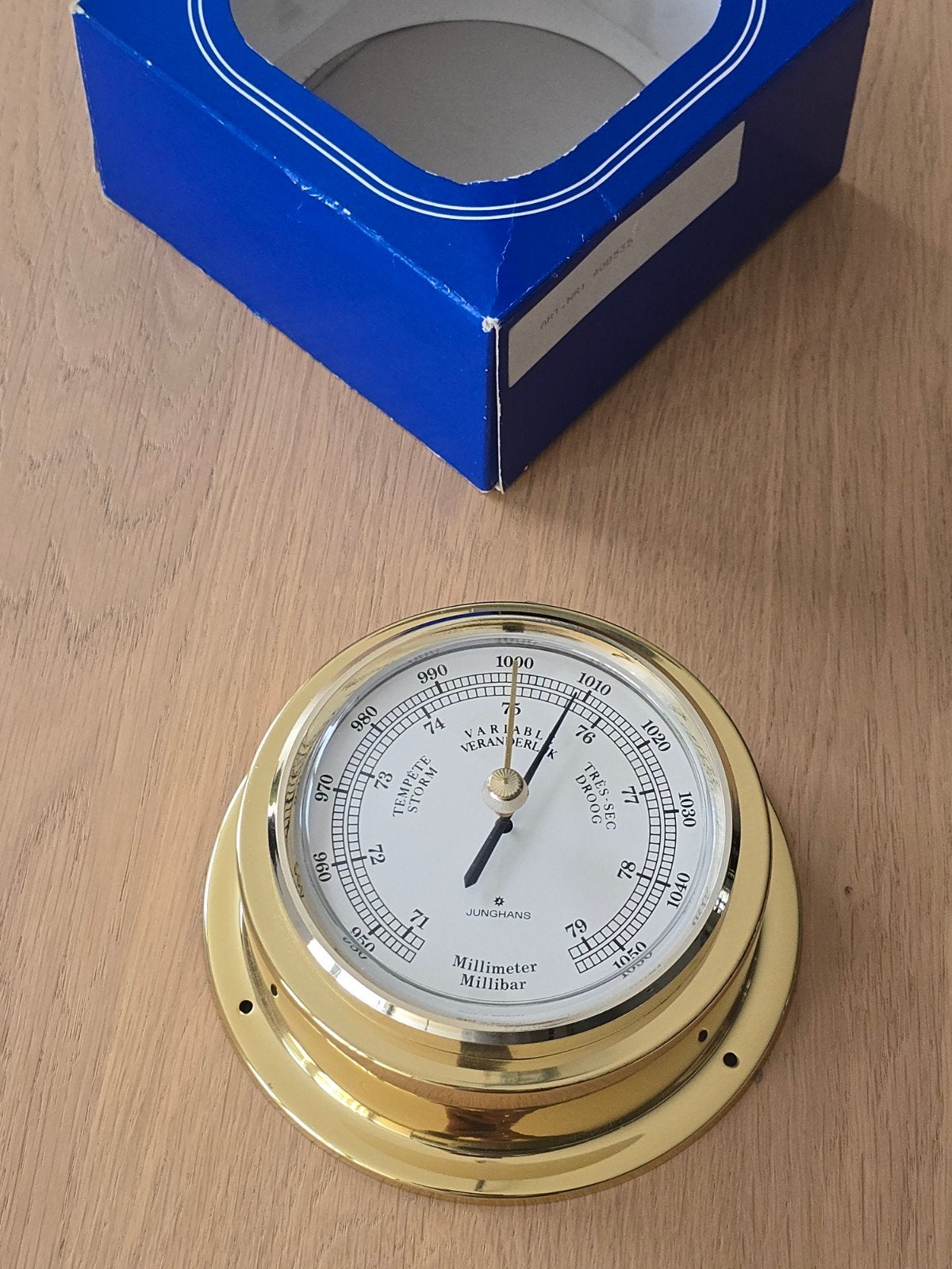 New old stock : Vintage maritieme Junghans barometer €49!, Ophalen of Verzenden, Nieuw, Barometer