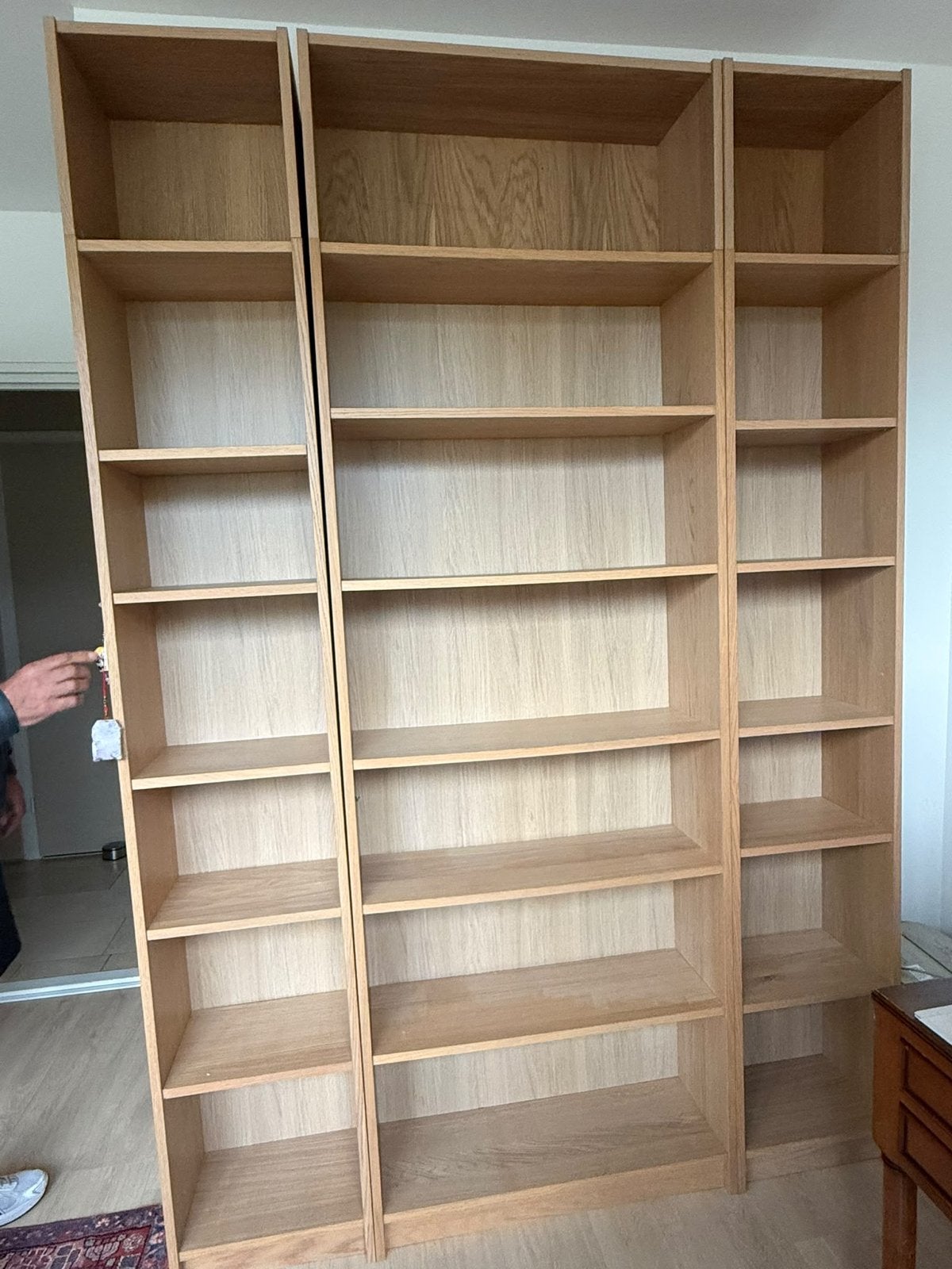 IKEA BILLY wandkast eikenpatroon 160 cm breed + bovendelen