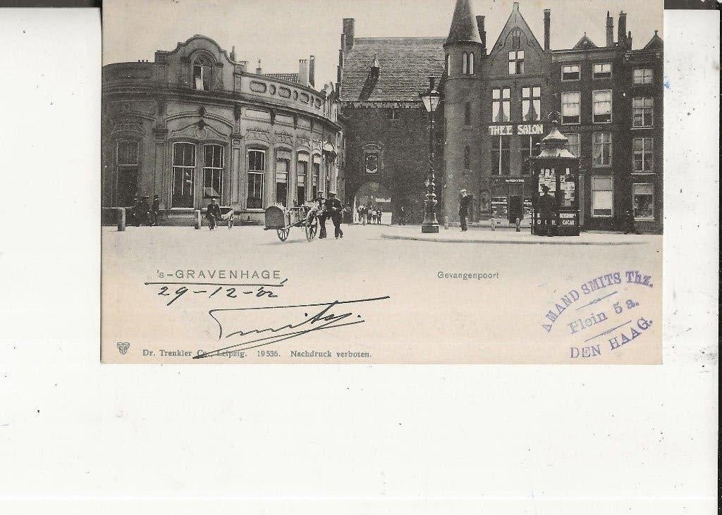 Den Haag Gevangenpoort Kiosk en Kosmos Stempel 1905, Ophalen of Verzenden, Voor 1920, Gelopen, Zuid-Holland