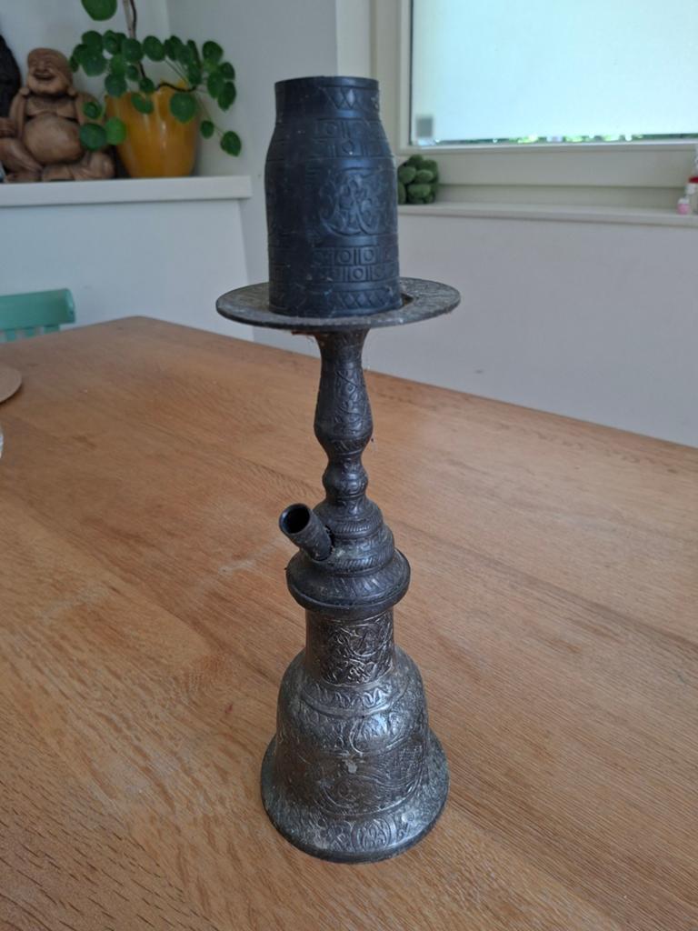 Antieke waterpijp / shisha met gedetailleerde gravures, Ophalen of Verzenden