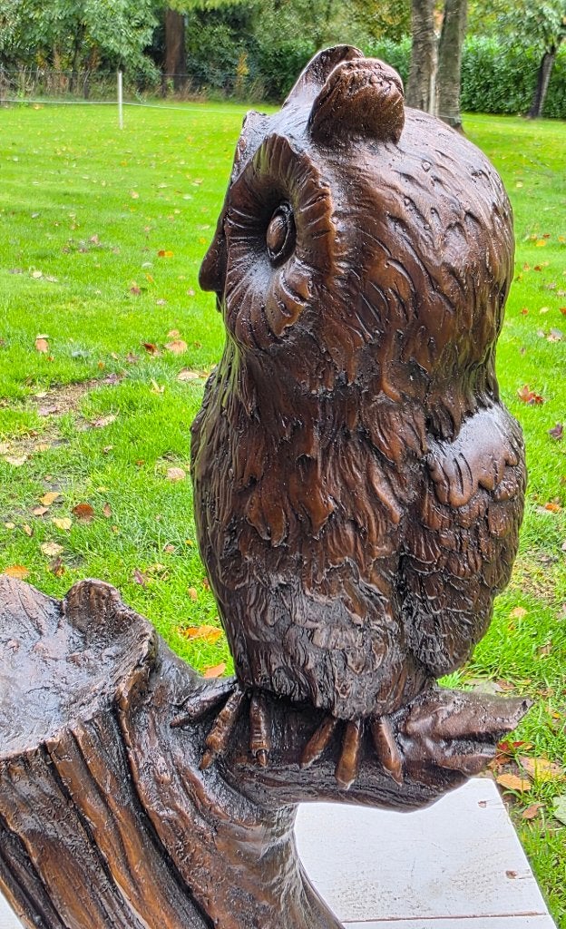 NIEUW – PRACHTIG BRONZEN BEELD UIL OP TAK, Nieuw, Info@huisentuindecoratiemarie.nl, Huis en tuin decoratie marie, Dierenbeeld