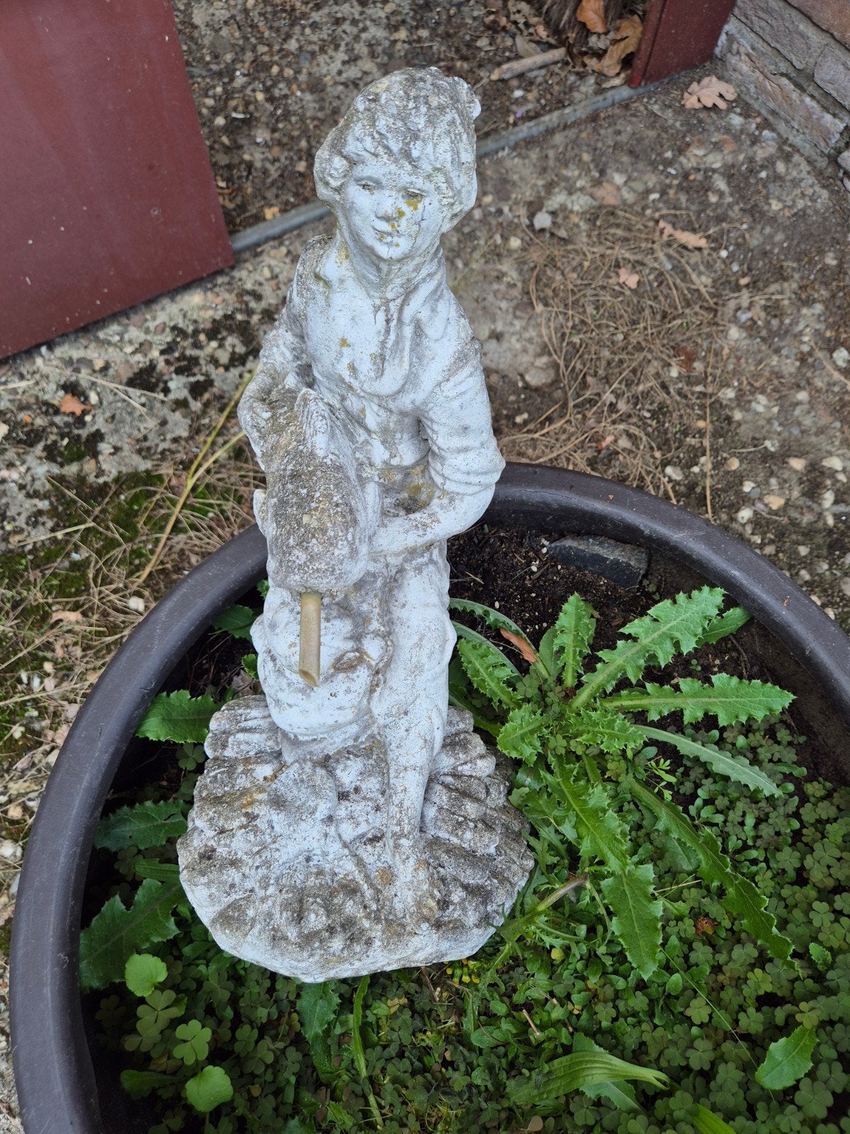 Diverse tuinbeelden en decoratie, Tuin en Terras, Ophalen, Gebruikt, Steen, Mensenbeeld