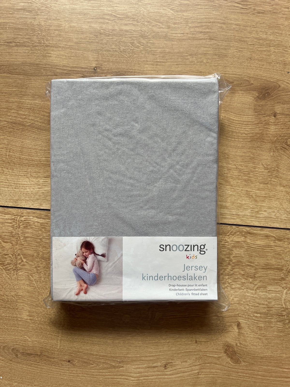 Snoozing Kids Jersey Kinderhoeslaken Grijs 70x160 cm, Overige merken, Jongetje of Meisje, Hoeslaken of Sloop, Nieuw