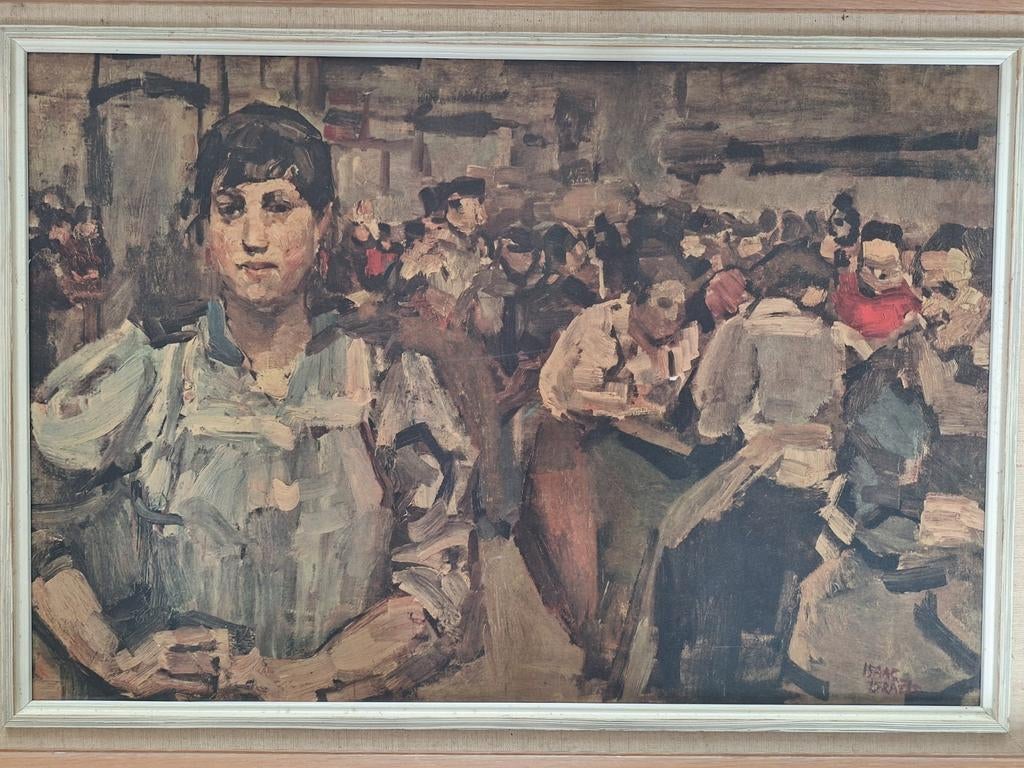 Ingelijste prent Isaac Israëls "El Café, Ophalen of Verzenden, Zo goed als nieuw, Prent