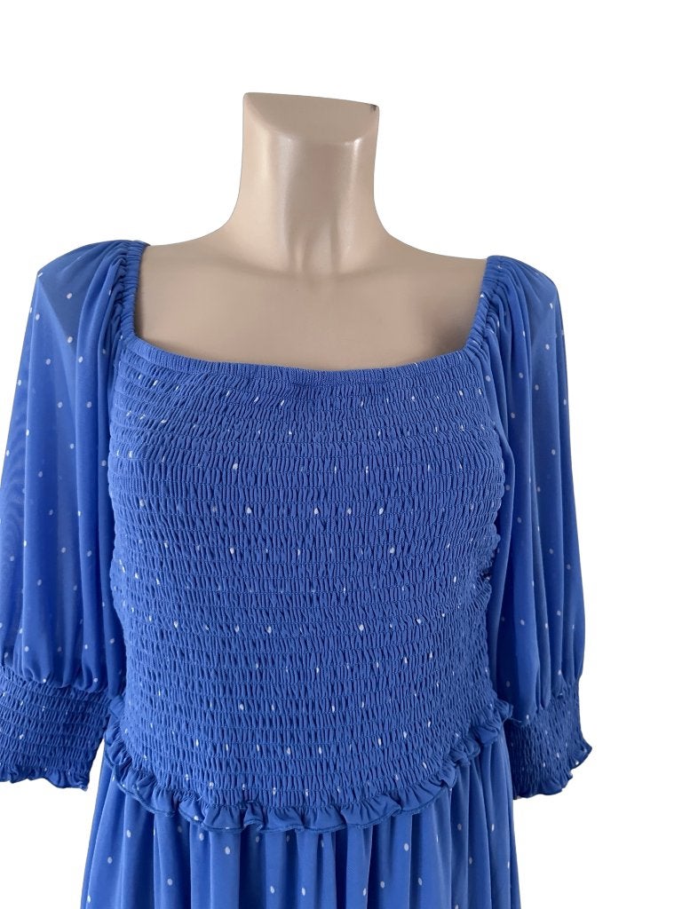 Miljuschka jurk M, Blauw, Ophalen of Verzenden, Zo goed als nieuw, Onder de knie