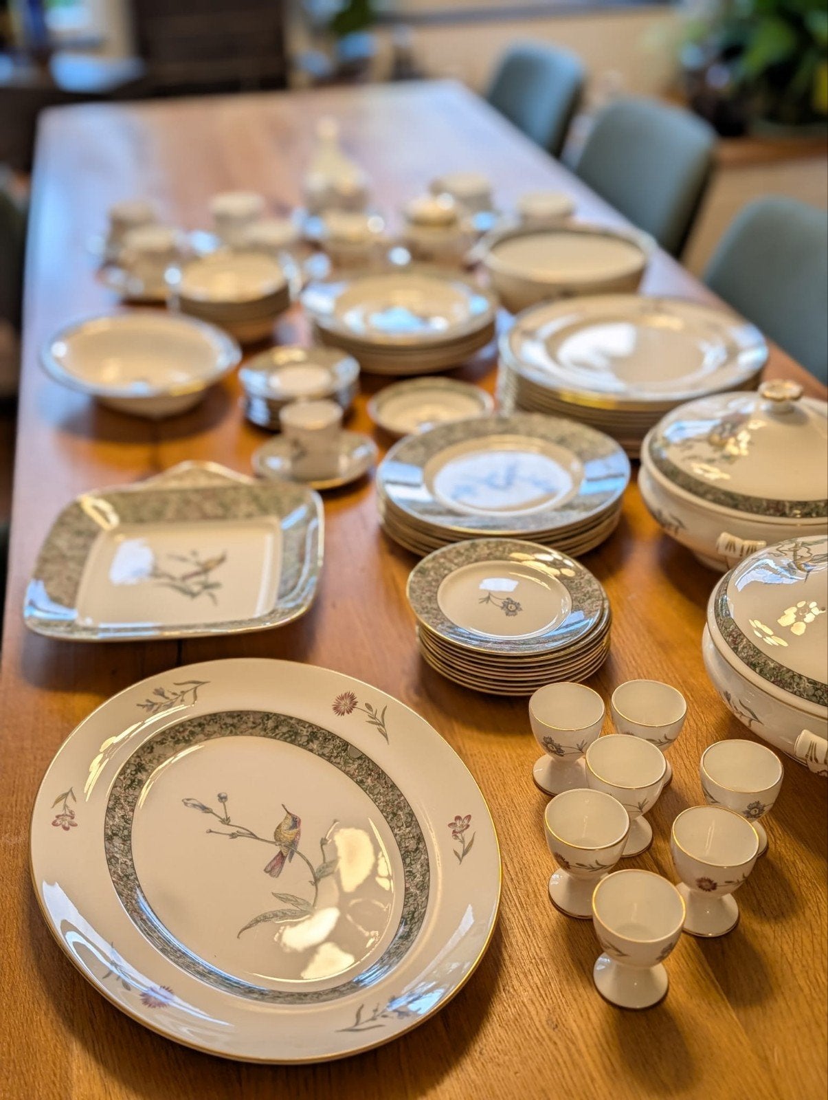 Zeldzame en Grote Collectie Wedgwood Humming Bird Servies, Huis en Inrichting, Ophalen, Klassiek, Zo goed als nieuw, Wedgwood