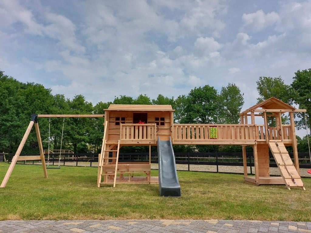 BOOMHUT LANDHUIS speeltoren speelhuis klimtoren speeltoestel, Ophalen, Nieuw, Schommel, Aanbouwonderdeel