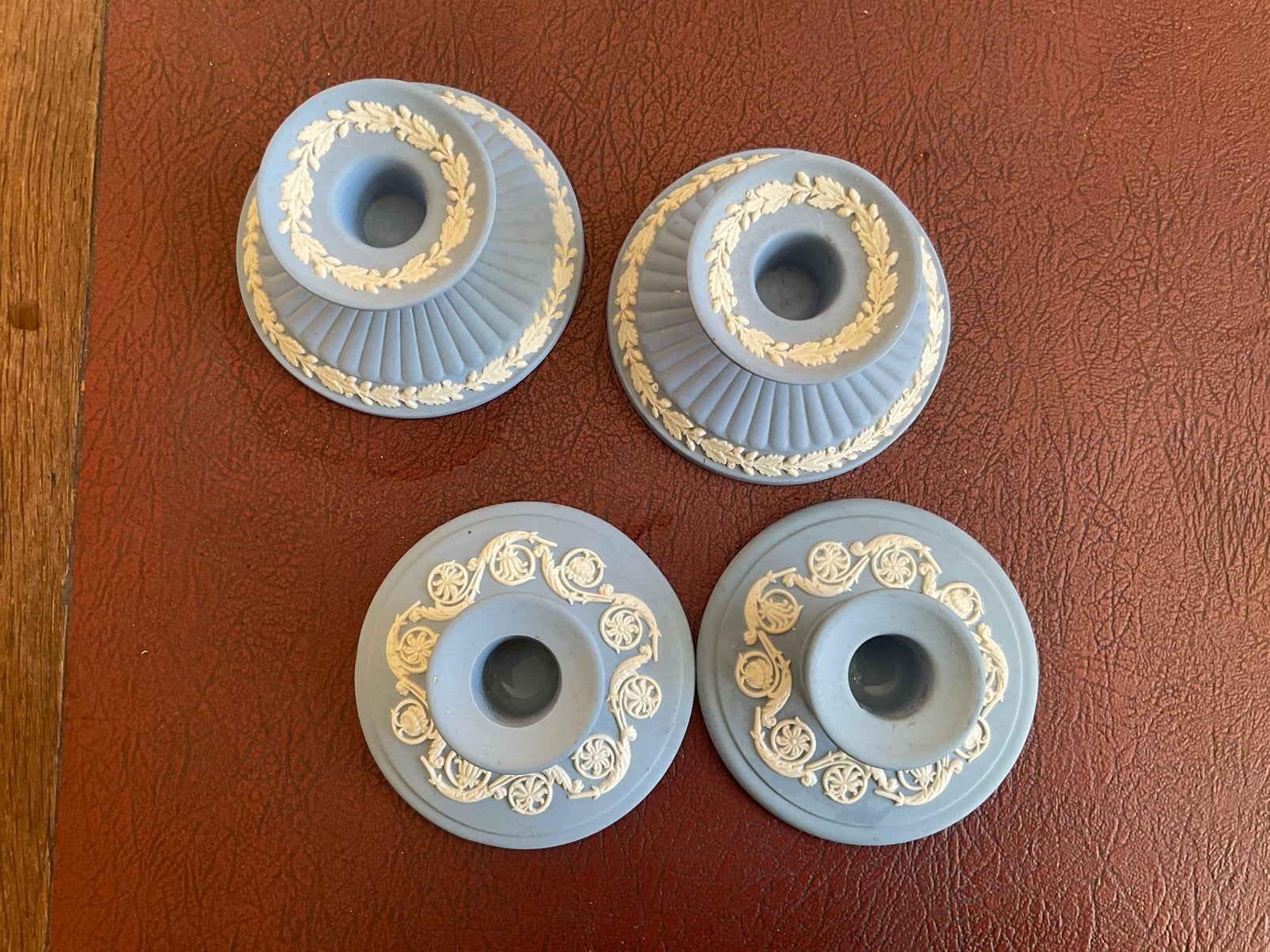 Wedgwood jasperware 4 kaarsenstandaards, Antiek en Kunst, Ophalen of Verzenden