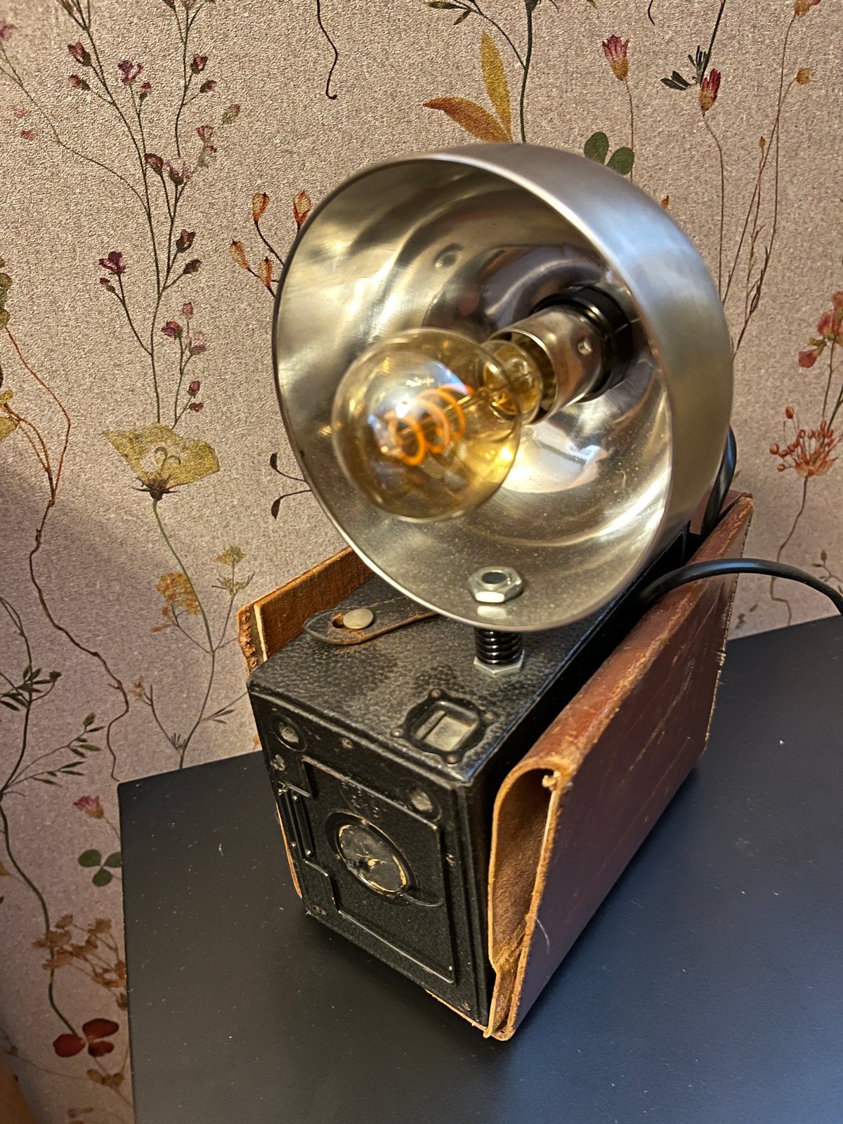 Unieke Vintage Ensign Camera Lamp - Handgemaakt Design, Overige merken, Gebruikt, Zwart, E14 (klein)