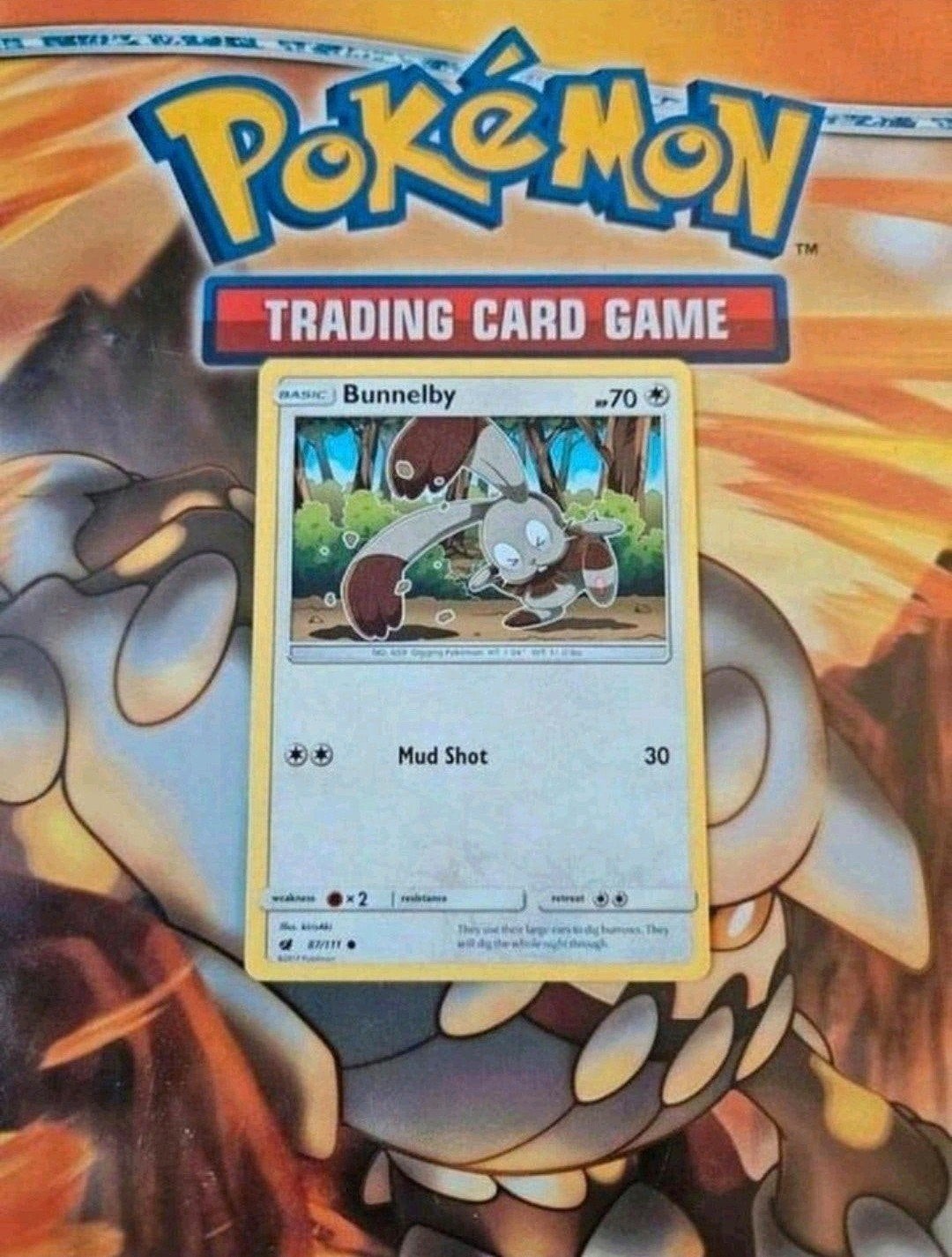 Bunnelby 87/111 Sun&Moon Crimson Invasion pokemon kaart, Ophalen of Verzenden, Gebruikt, Losse kaart