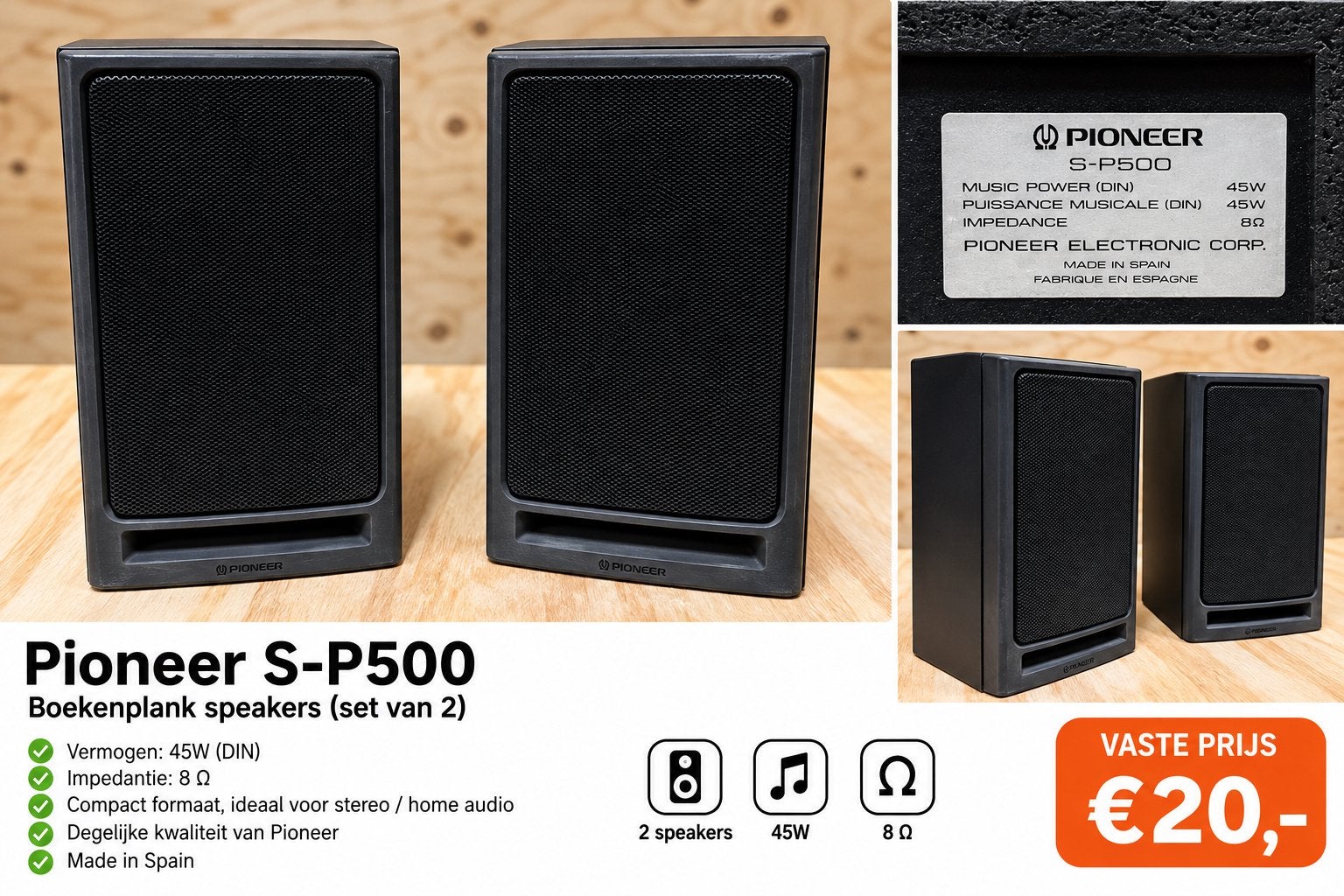 Pioneer S-P500 luidsprekers – set van 2