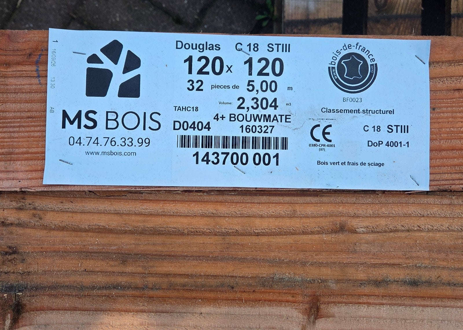 Restant douglas balken 120 x120, Ophalen, Nieuw, Hout