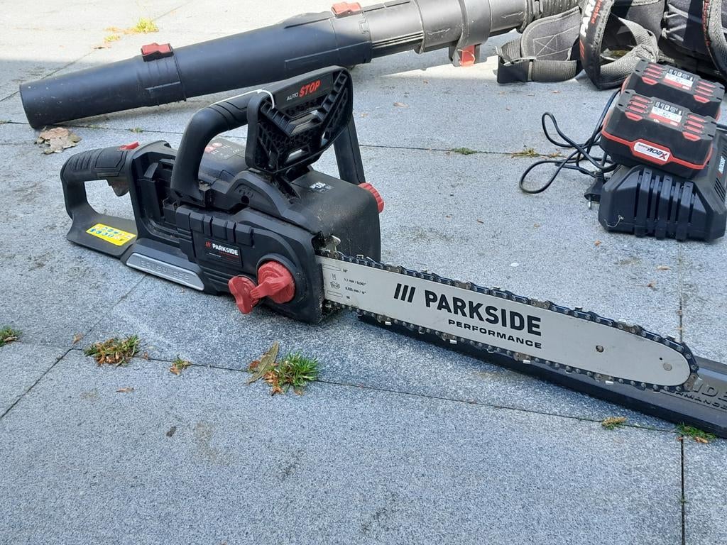 Parkside Performance Accu Kettingzaag - Zo goed als nieuw, Kettingzaag, Ophalen of Verzenden, 30 tot 70 mm, 1200 watt of meer