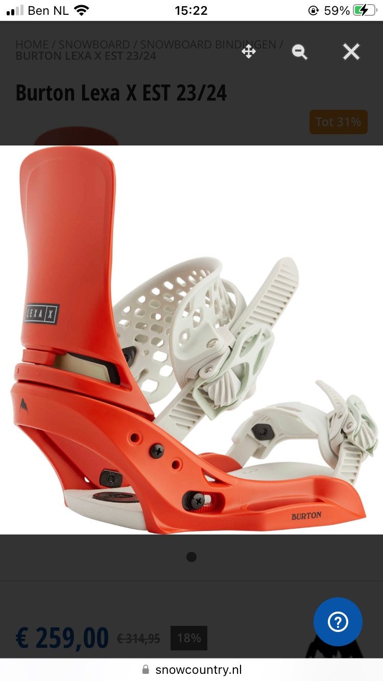Burton Lexa X EST Snowboard Bindingen - Channel System, Ophalen, Zo goed als nieuw, Bindingen