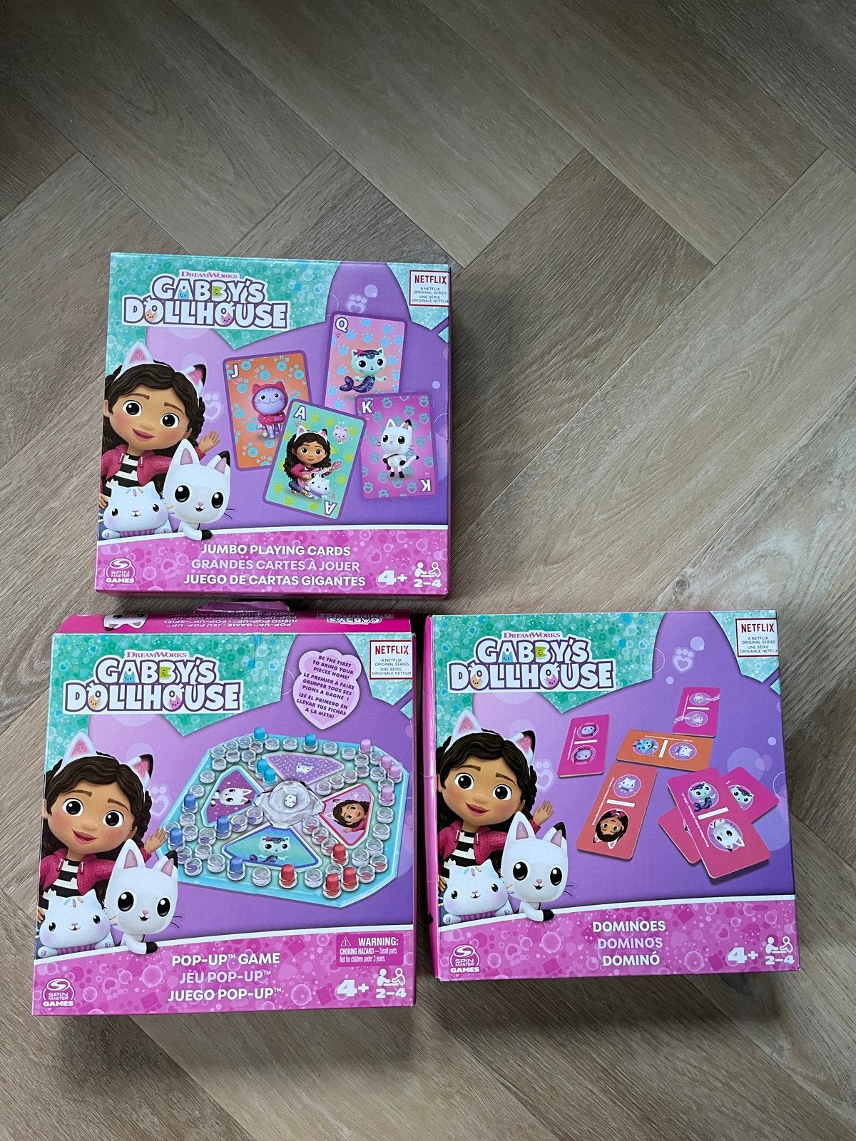 Gabby's Poppenhuis Spellen Set: Kaarten, Pop-Up & Domino, Drie of vier spelers, Ophalen of Verzenden, Zo goed als nieuw