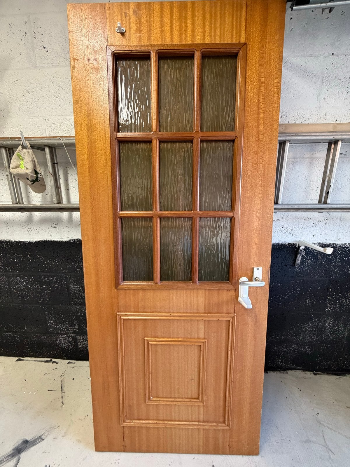 Houten binnendeur met glaspanelen, Doe-het-zelf en Verbouw, Deuren en Horren, Gebruikt, 80 tot 100 cm, Binnendeur, Ophalen of Verzenden