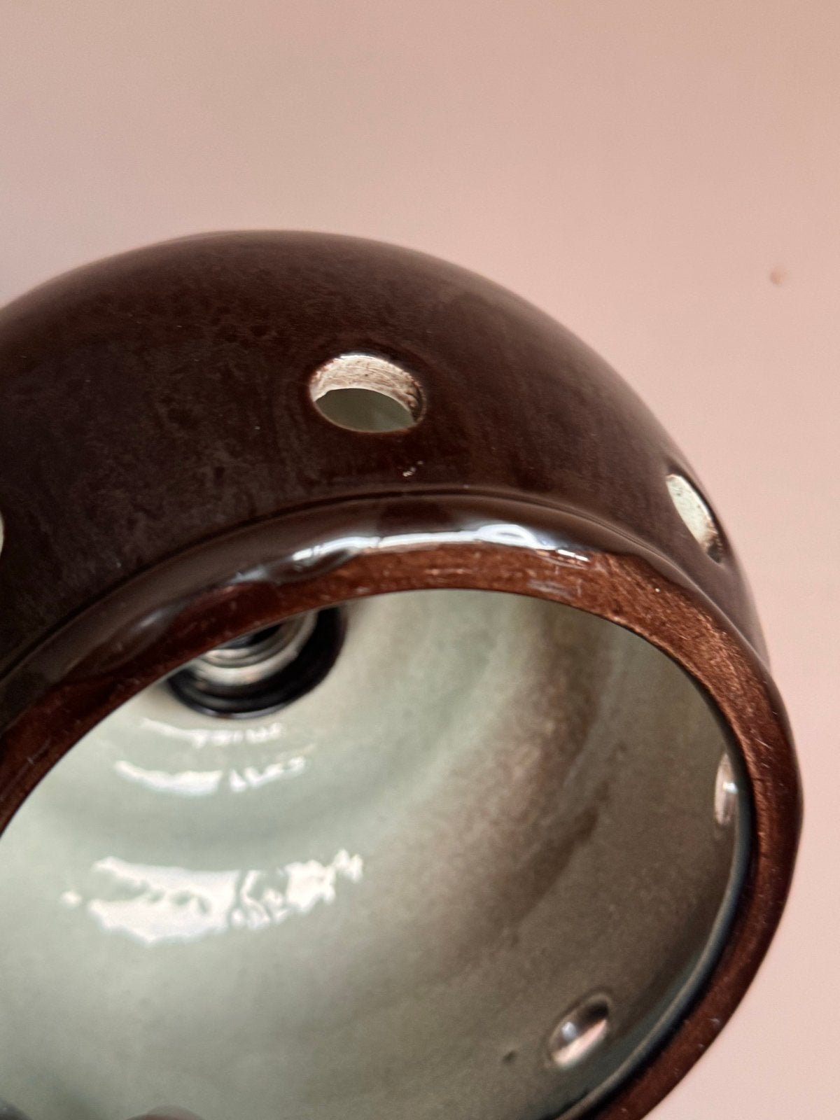 Vintage Herda stijl keramische hanglamp jaren '60 met glitte, Ophalen of Verzenden