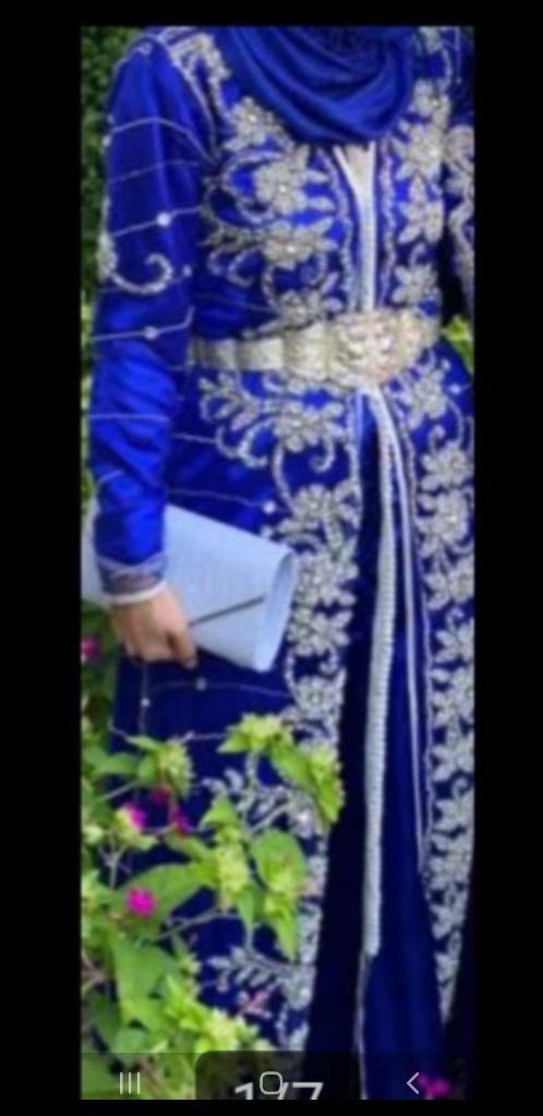 Marokkaanse jurk/Takchita, Maat 38/40 (M), Overige typen, Blauw, Ophalen of Verzenden