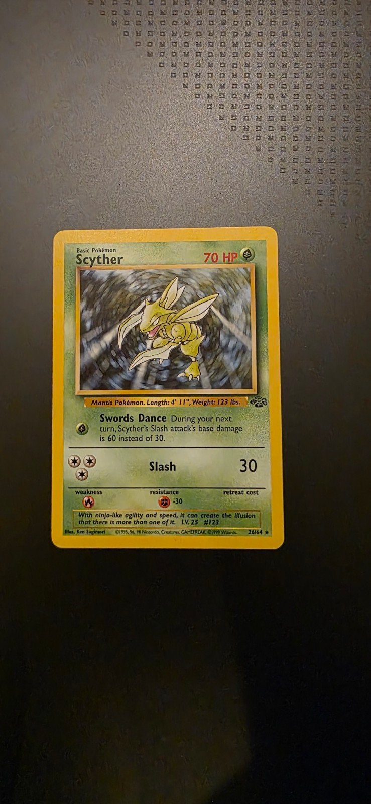 Scyther 26/64 Jungle Pokemon kaart, Ophalen of Verzenden, Zo goed als nieuw, Losse kaart