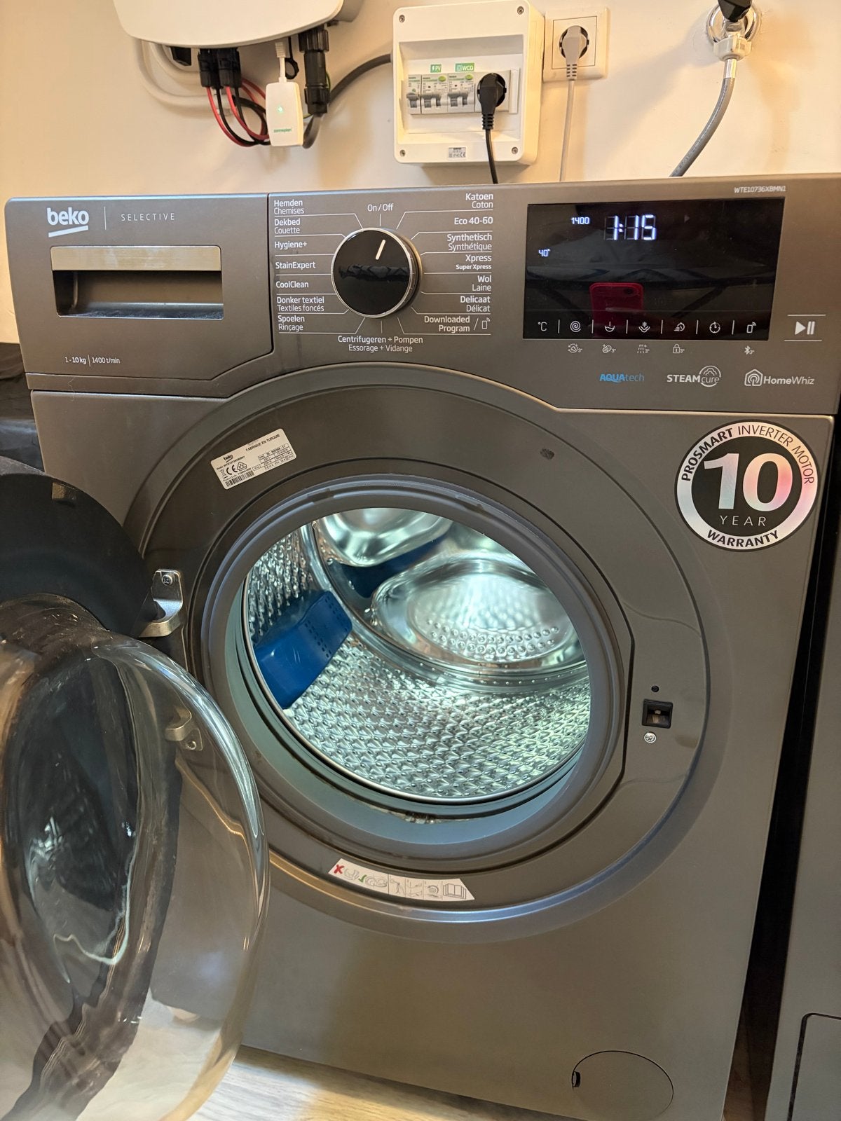 Beko WTE10736XBMN1 Wasmachine - 1-10kg, 1400 toeren, Ophalen, 1200 tot 1600 toeren, Gebruikt, 8 tot 10 kg