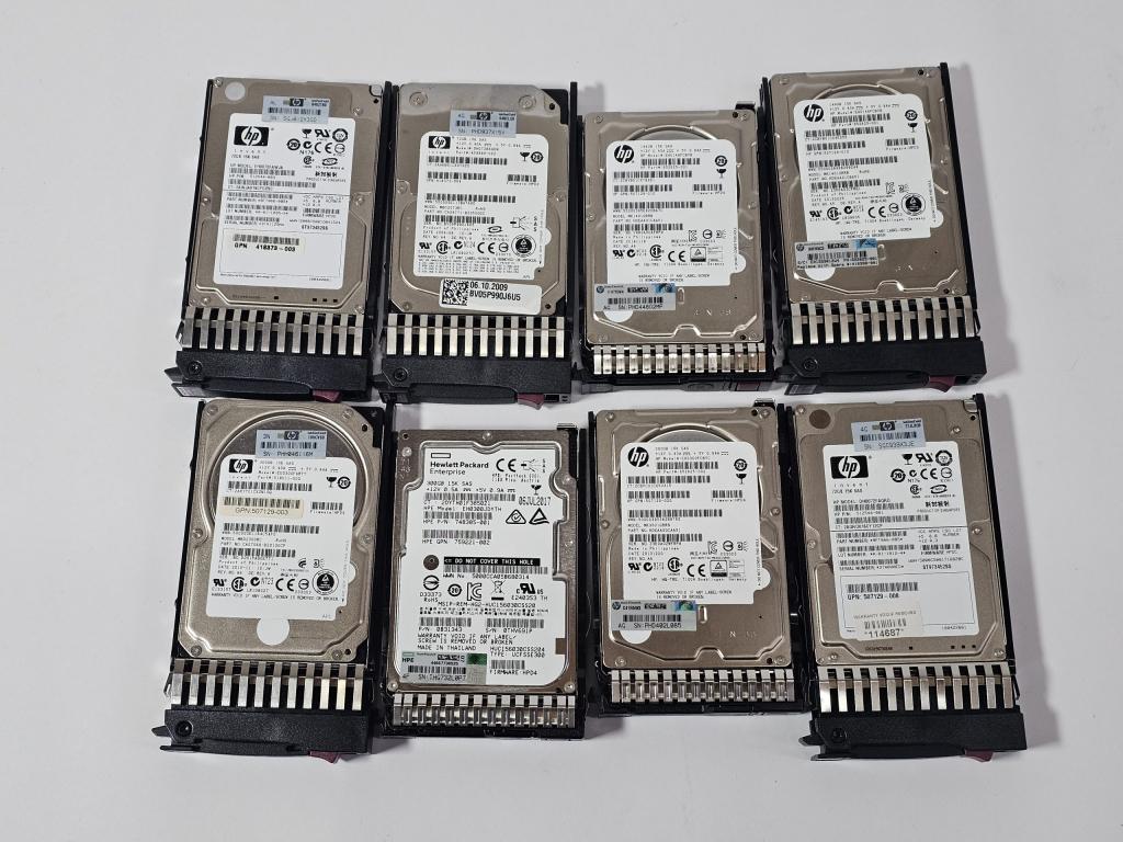 Restpartij: HP Serverschijven - 8x HDD - Totaal 1.4TB opslag, Computers en Software, Niet ingevuld, Gebruikt, Niet ingevuld, Ophalen of Verzenden