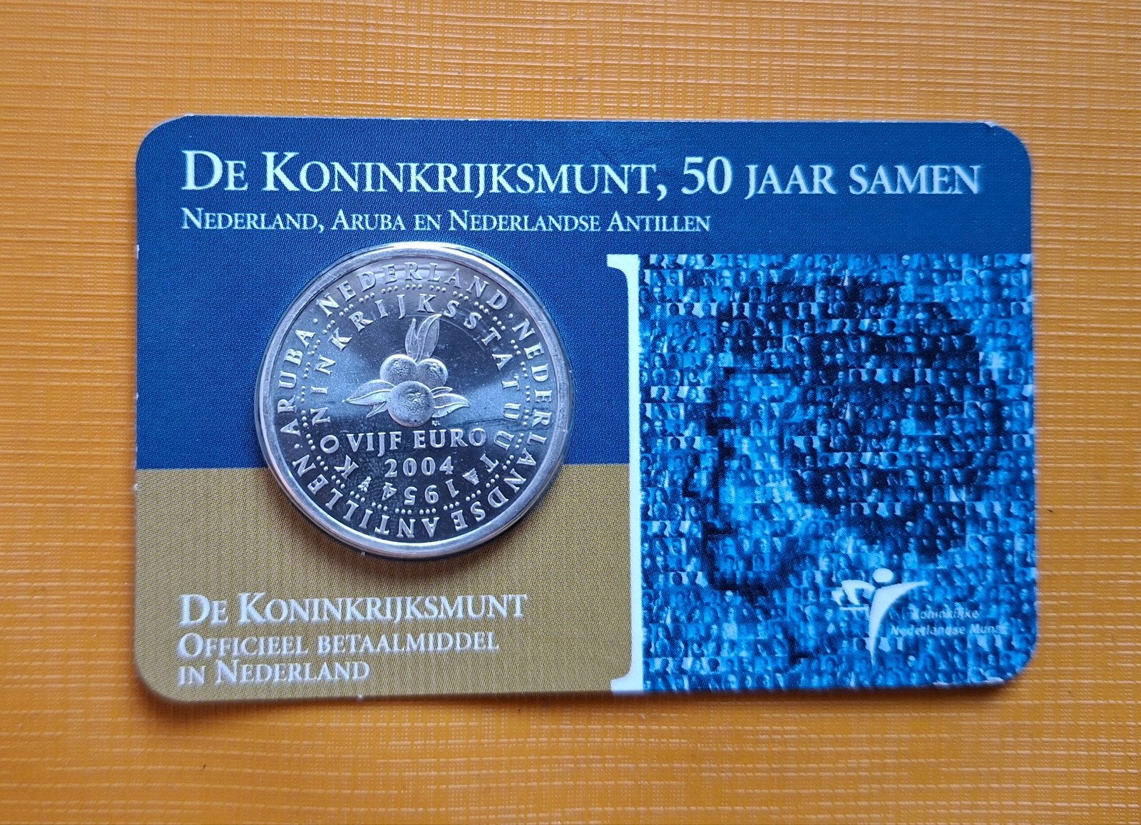 Zilveren 5 euro Koninkrijksmunt 2004 - 50 Jaar Samen, Verzenden, Koningin Beatrix, Zilver, Euro's