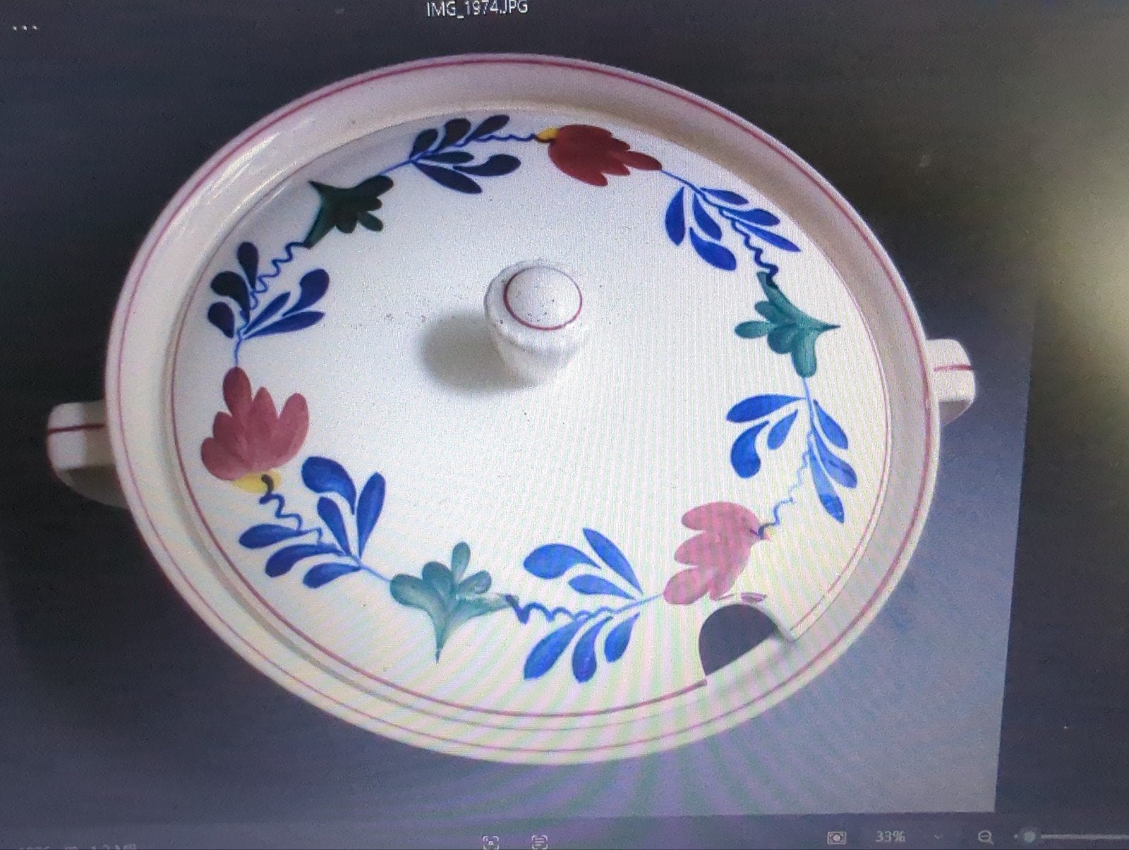 Vintage Soepterrine met Bloemmotief - Regout Maastricht, Ophalen