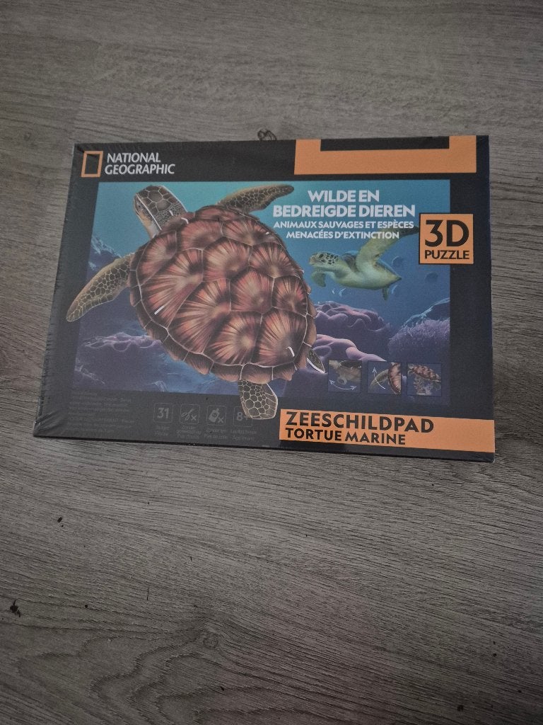 national geographic 3 puzzel zee schildpad nieuw, Ophalen of Verzenden, Minder dan 500 stukjes, Nieuw, Rubik's of 3D-puzzel
