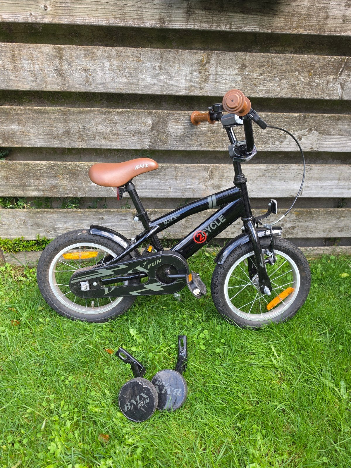 BMX kinderfiets 14 inch, Terugtraprem, Gebruikt, Staal, Minder dan 16 inch