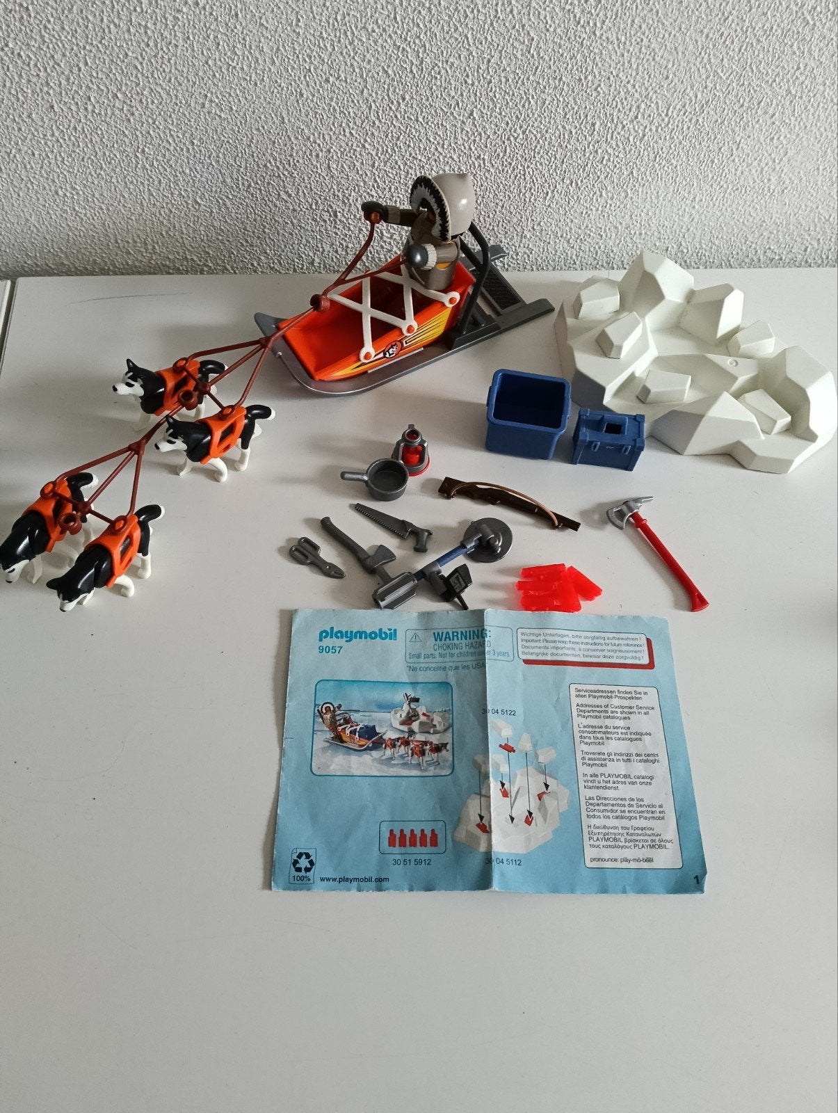 Playmobil 9057 Husky Sled met accessoires, Kinderen en Baby's, Speelgoed | Playmobil, Gebruikt, Complete set, Voertuig, Ophalen of Verzenden
