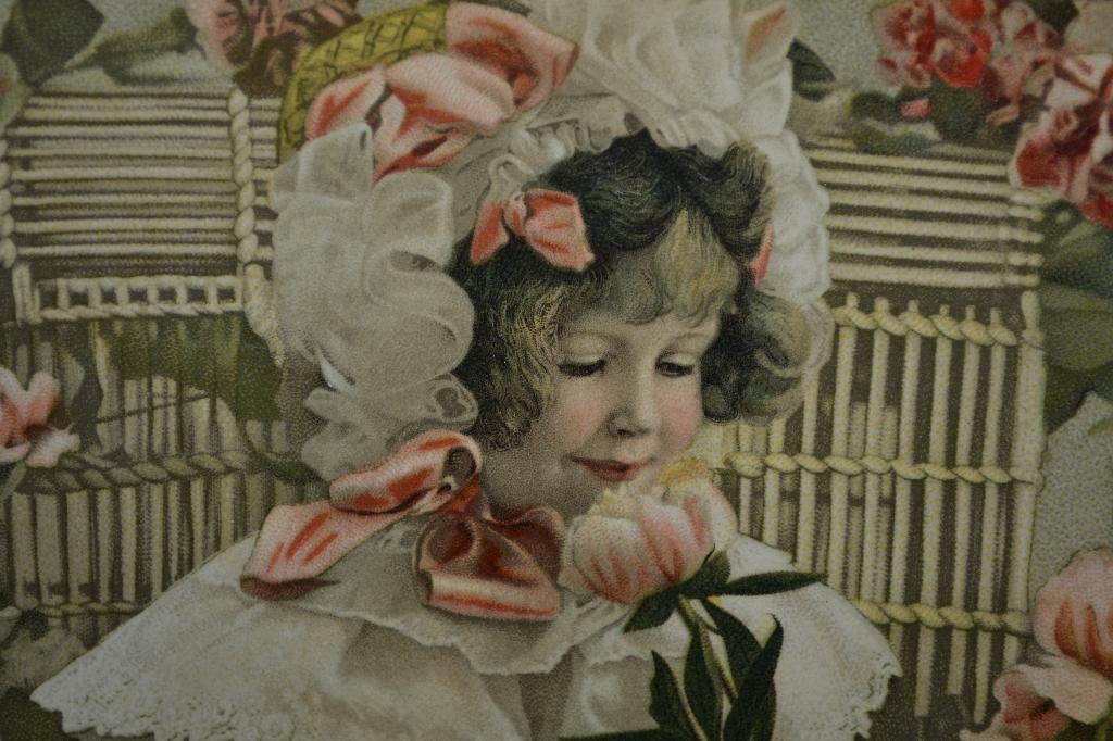 frankrijk 1908 meisje hoed rose bloemen, Ophalen of Verzenden, Voor 1920, Gelopen, Overige thema's