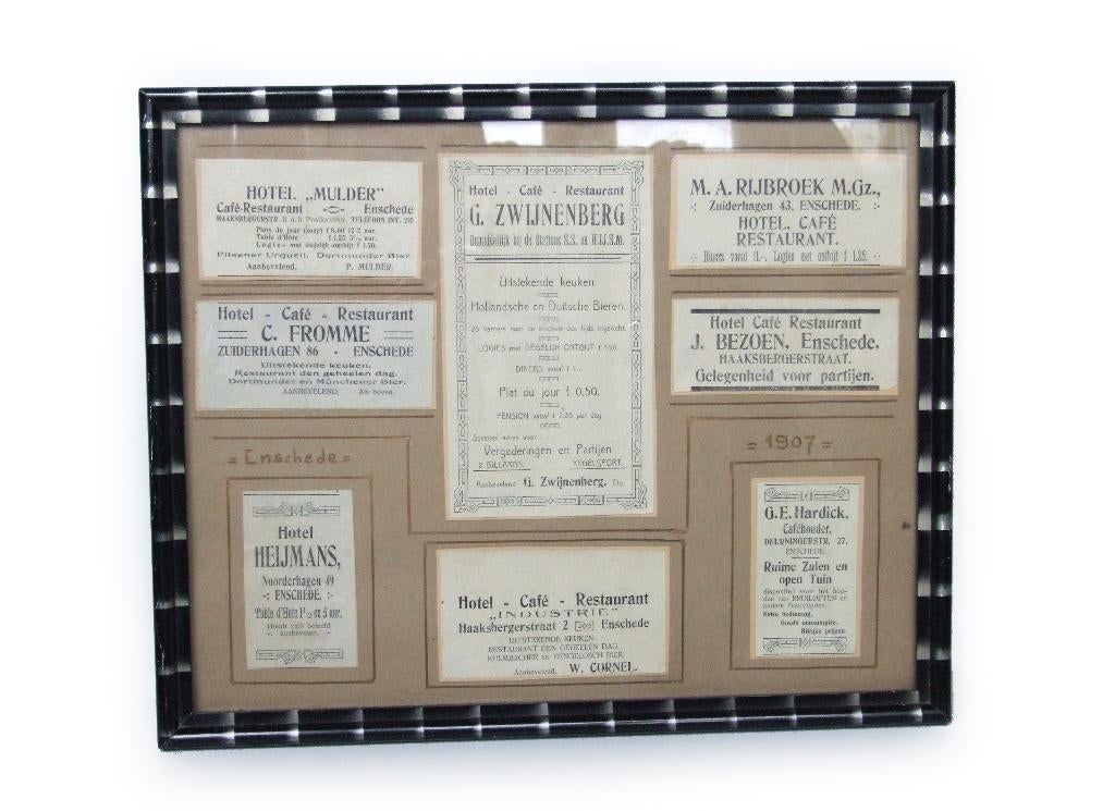 Horeca advertenties uit Enschede 1907, Ophalen of Verzenden, Gebruikt