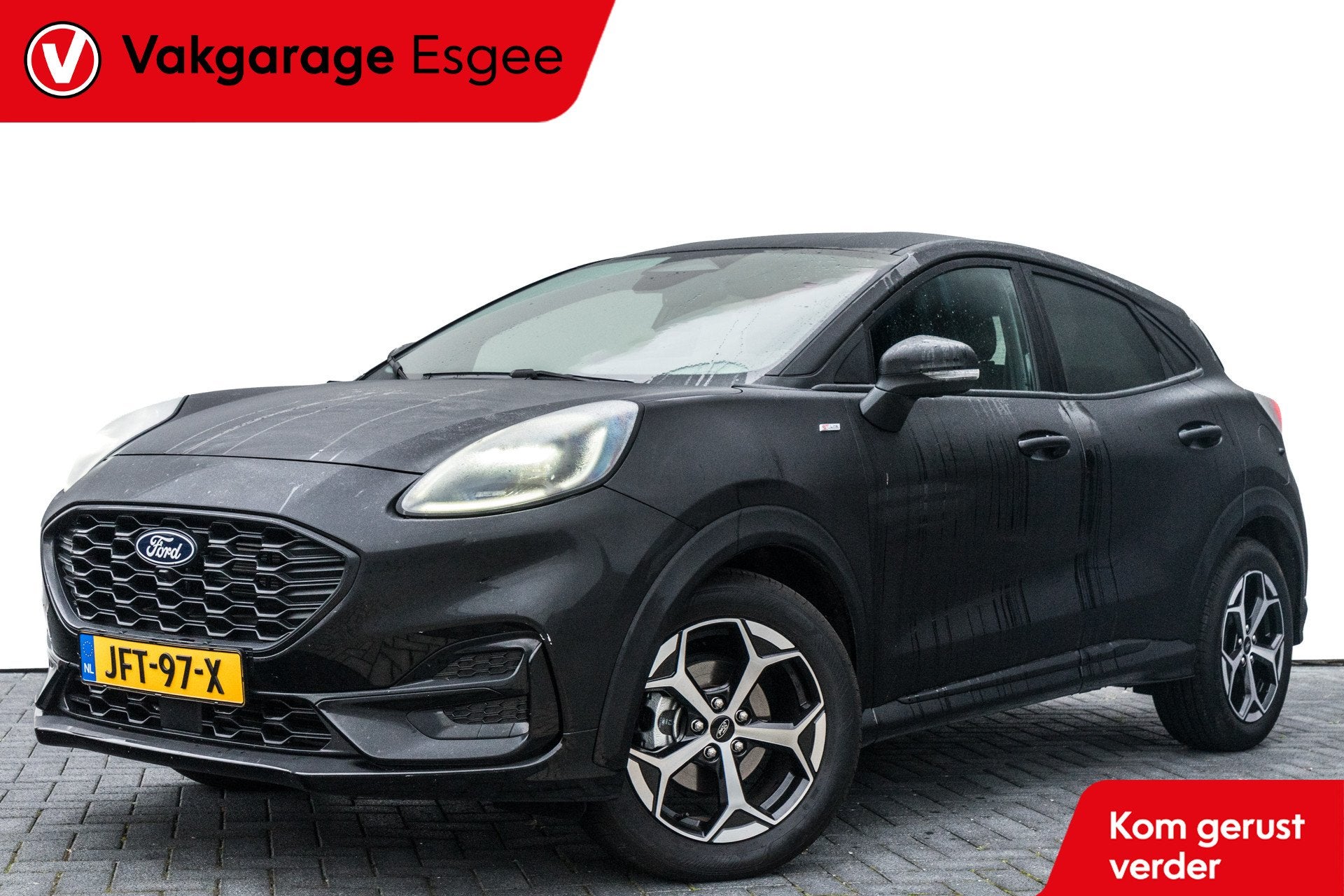 Ford Puma 1.0 125 PK EcoBoost Hybrid ST-Line X | Automaat |, Dealer onderhouden, Met garantie (alle), Zwart, Bedrijf