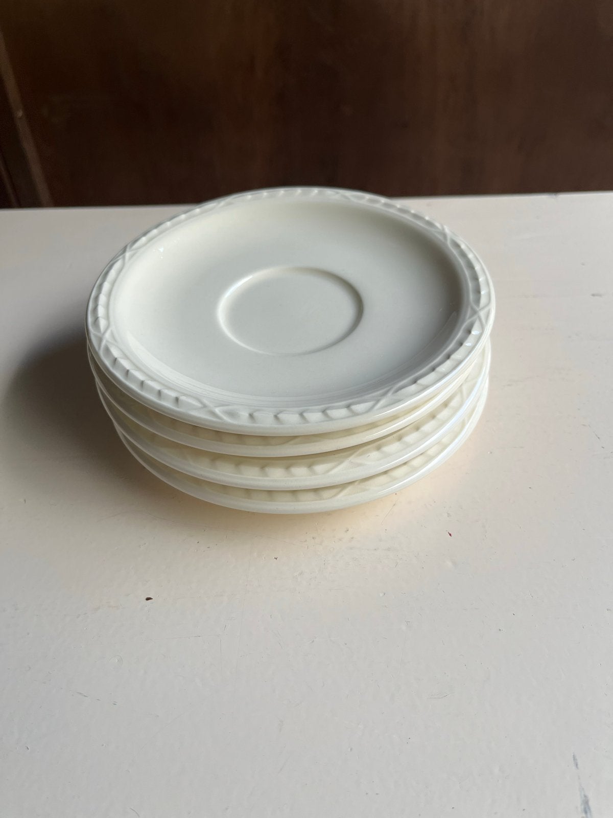 Set van 4 Royal Creamware Recamier schotels, Ø 15 cm, Huis en Inrichting, Overige merken, Keramiek, Ophalen of Verzenden, Zo goed als nieuw