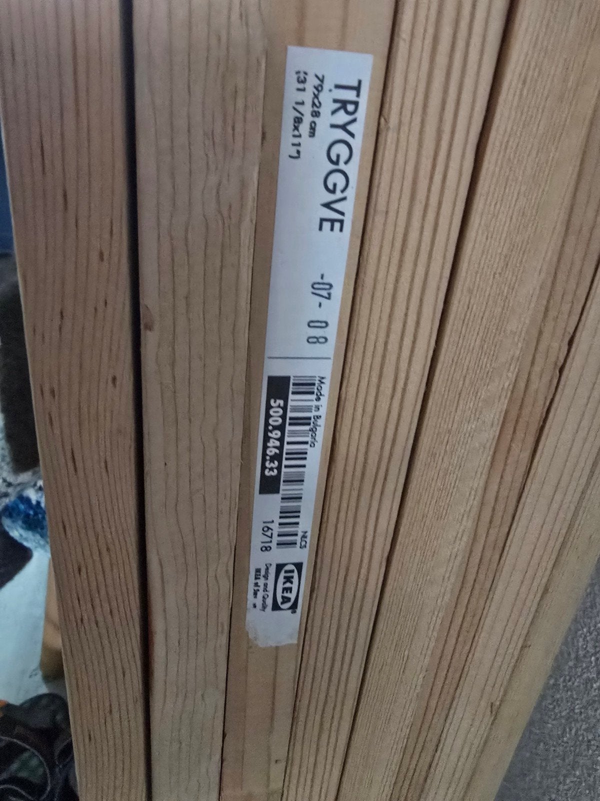 IKEA TRYGGVE Ophangsysteem met planken en dragers, Ophalen, Gebruikt