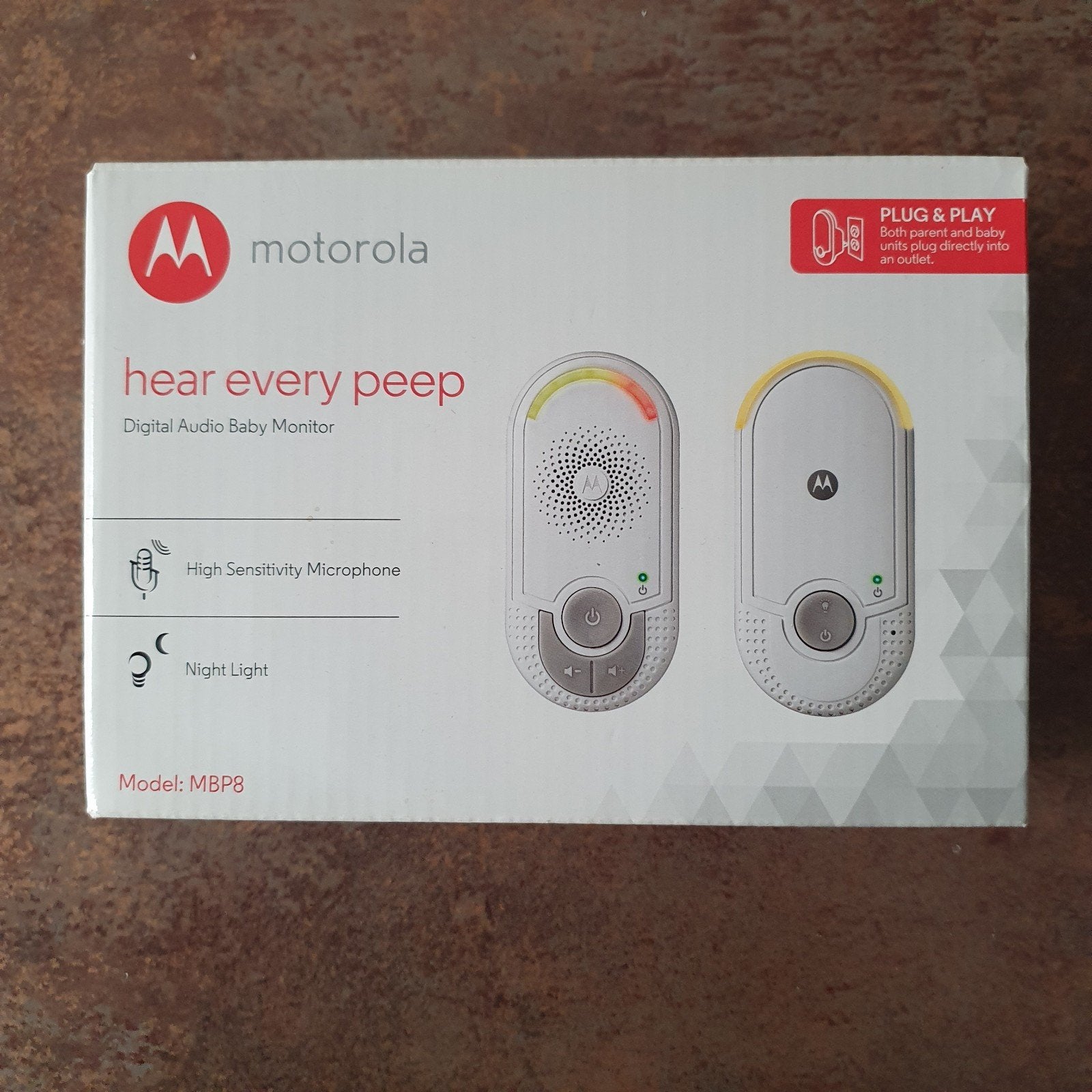 Motorola MBP-8 Babyfoon - DECT-technologie, 300m bereik, Kinderen en Baby's, Babyfoons, Ophalen of Verzenden, Zo goed als nieuw