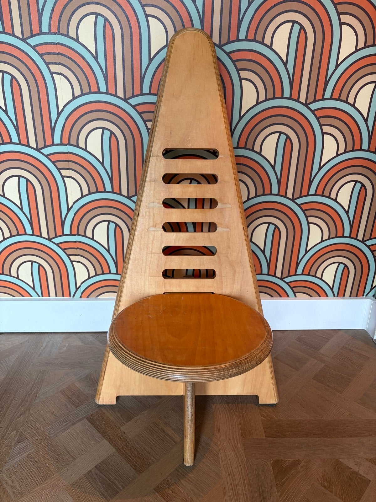 Vintage Lundia houten kinderstoel, verstelbaar, Ophalen of Verzenden