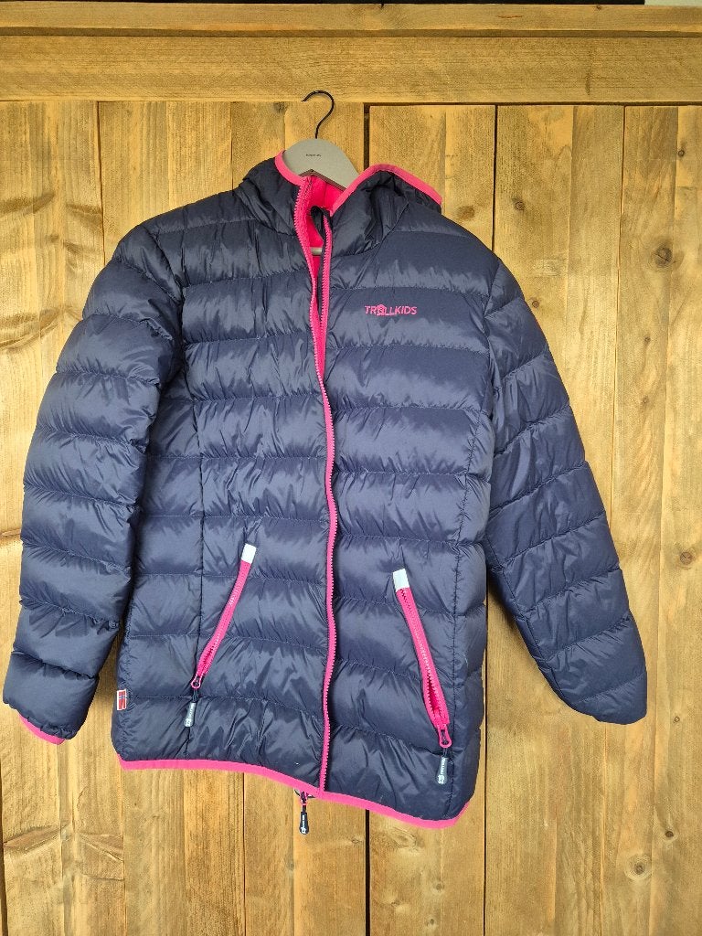 Trollkids donsjas meisjes - Donkerblauw/Roze maat 176, Meisje, Trollkids, Ophalen of Verzenden, Zo goed als nieuw