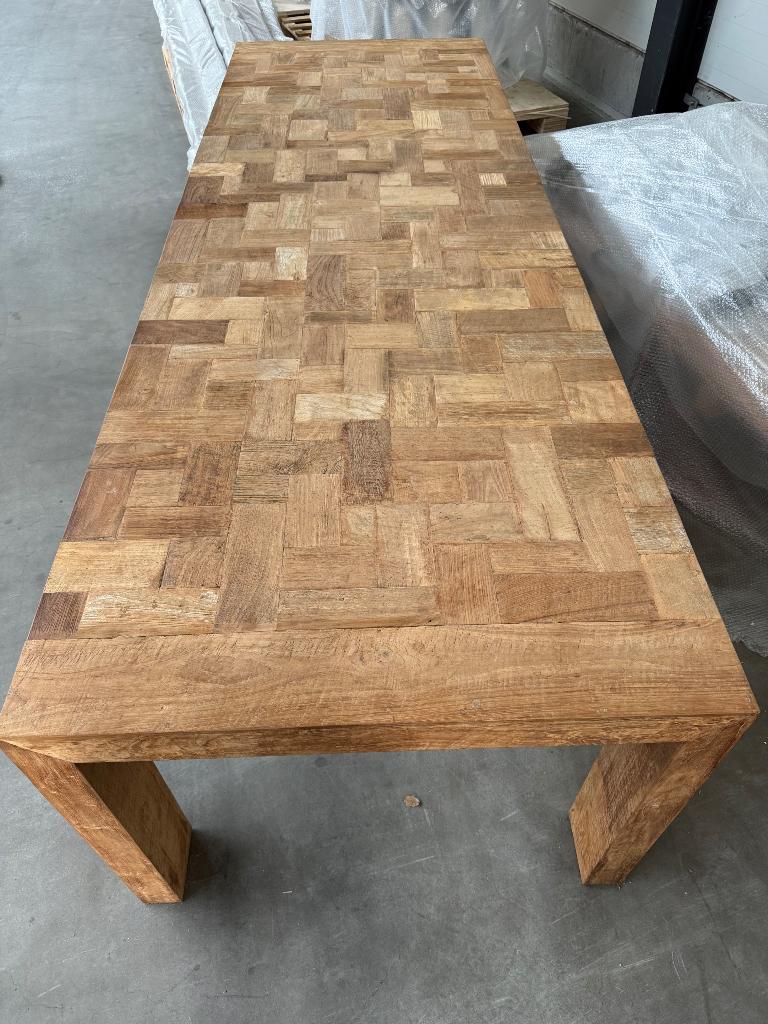 Teak houten tafel, Huis en Inrichting, Tafels | Eettafels, Ophalen, Teakhout, 200 cm of meer, 50 tot 100 cm