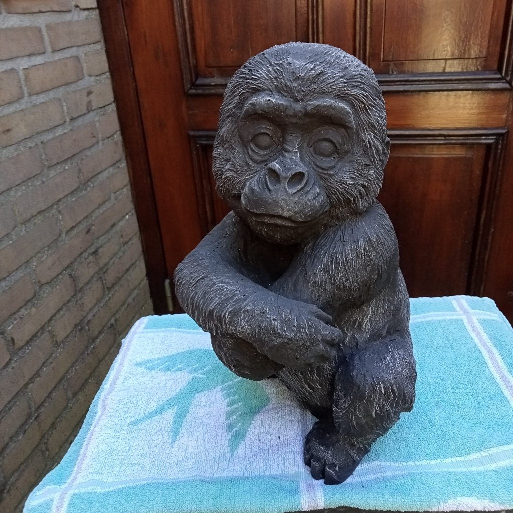 aapje van beton, Ophalen, Gebruikt, Beton, Dierenbeeld