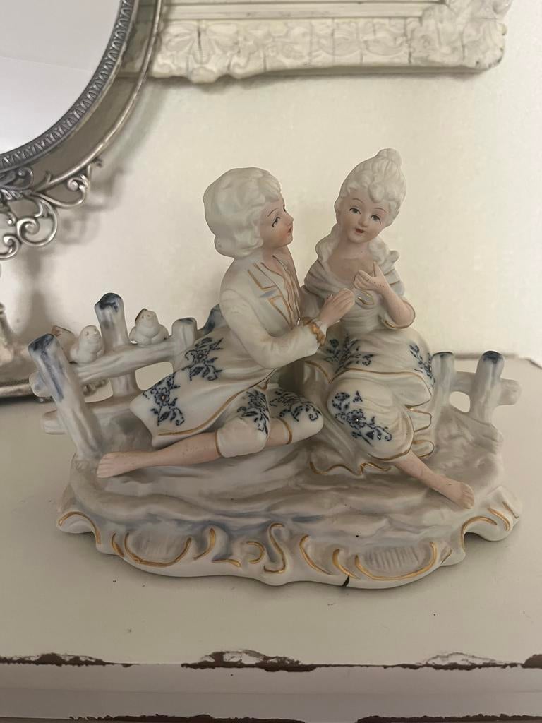 Yamasa beeld blauw wit biscuit porselein, Ophalen of Verzenden