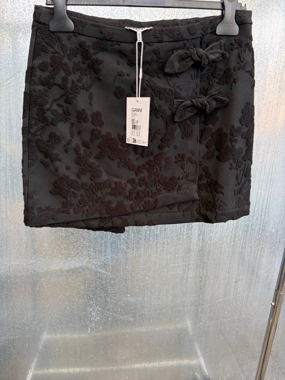 GANNI rok skirt 38 zwart €195 bow strikjes, Maat 38/40 (M), Zwart, Ophalen of Verzenden, Zo goed als nieuw