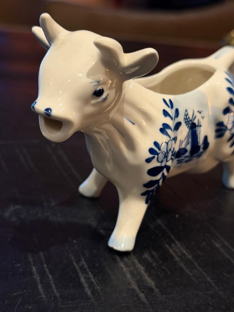 Delfts Blauw Koe Melkkannetje - Handgeschilderd, ca 15cm, Antiek en Kunst, Ophalen of Verzenden