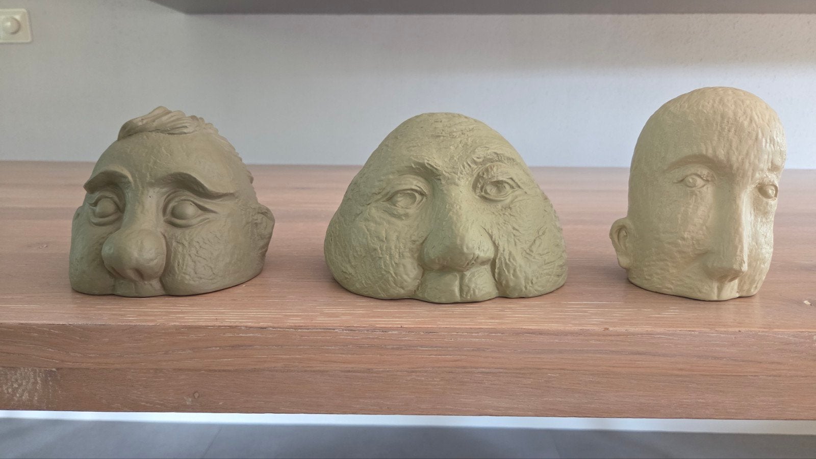 Gina Da, set Chubby gezichten 1, 2 en 3, Groep mensen, Minder dan 20 cm, Ophalen of Verzenden, Steen of Keramiek