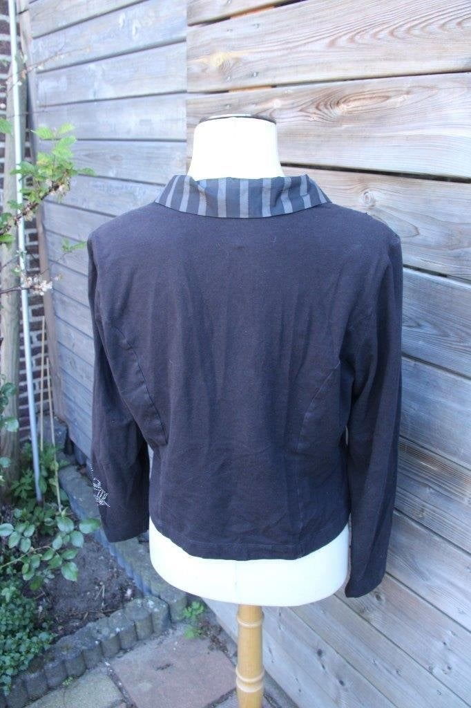 Jasje/ blouse zwart/ grijs Airfield mt 44 drukknoop Vaste pr, Kleding | Dames, Zwart, Maat 42/44 (L), Ophalen of Verzenden, Zo goed als nieuw