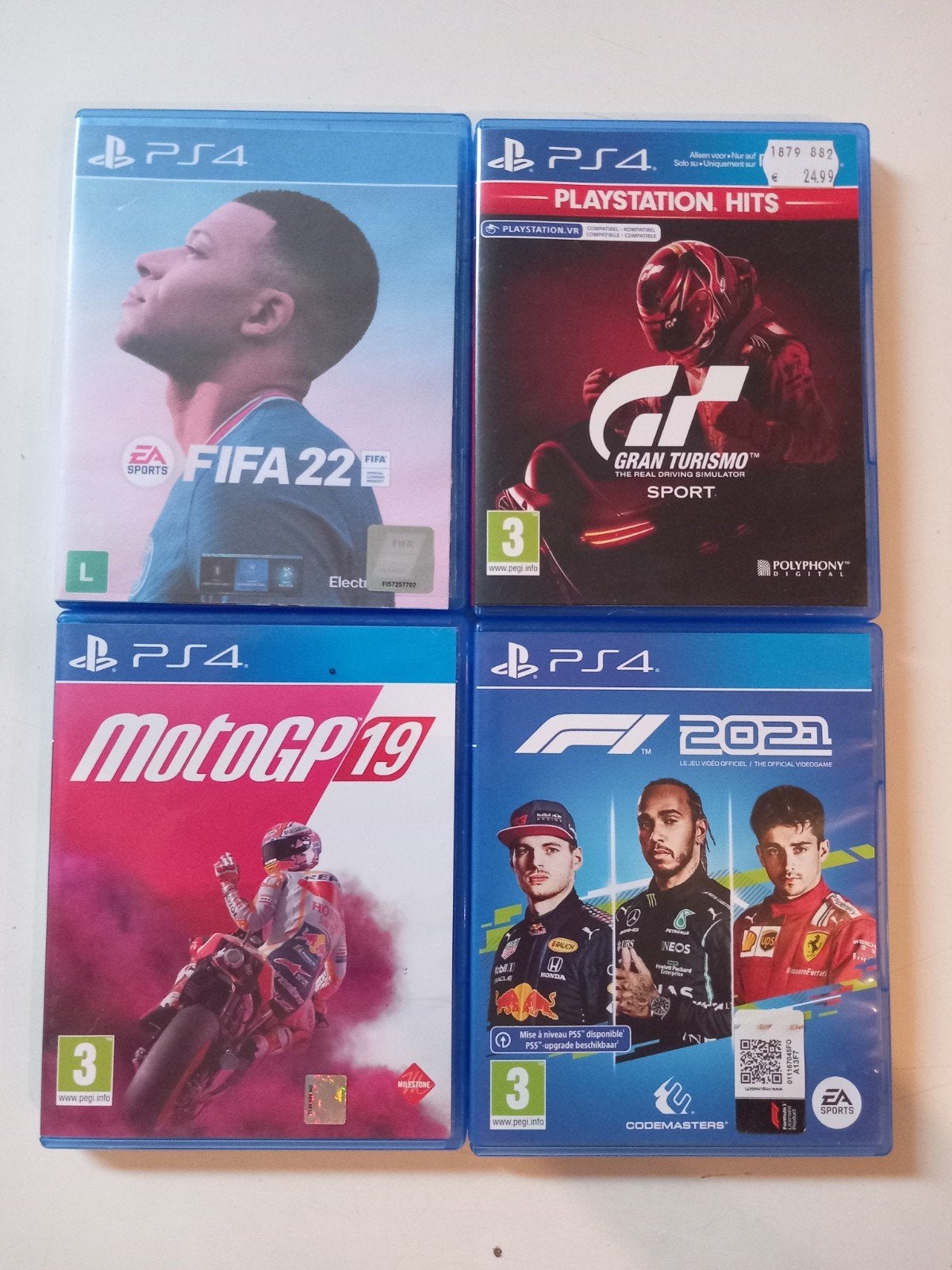 Geteste PS4 Games: FIFA 22, F1 2021, MotoGP 19, Gran Turismo, Gebruikt, Electronic Arts, Codemasters, Milestone, Polyphony Digital
