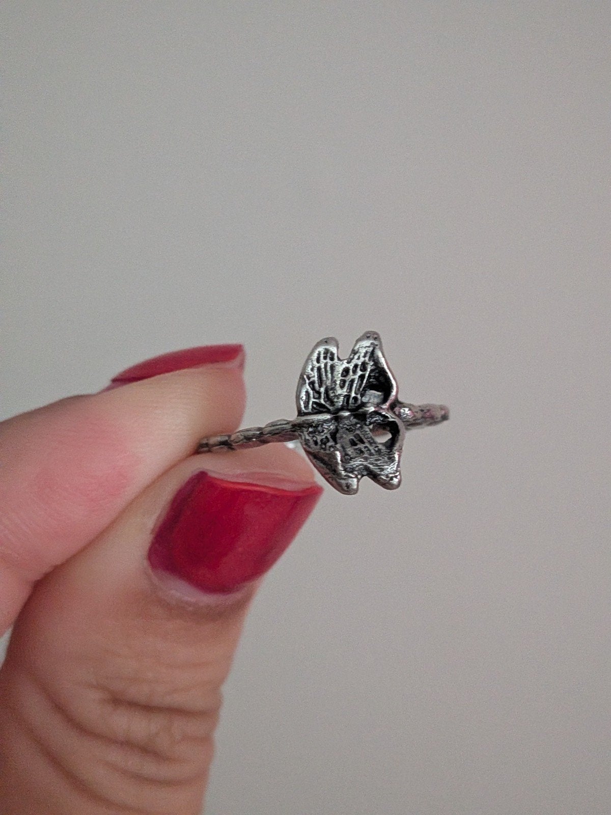Zilverkleurige Libelle Ring - Maat 16-17, Overige materialen, Ophalen of Verzenden, Dame, Zilver
