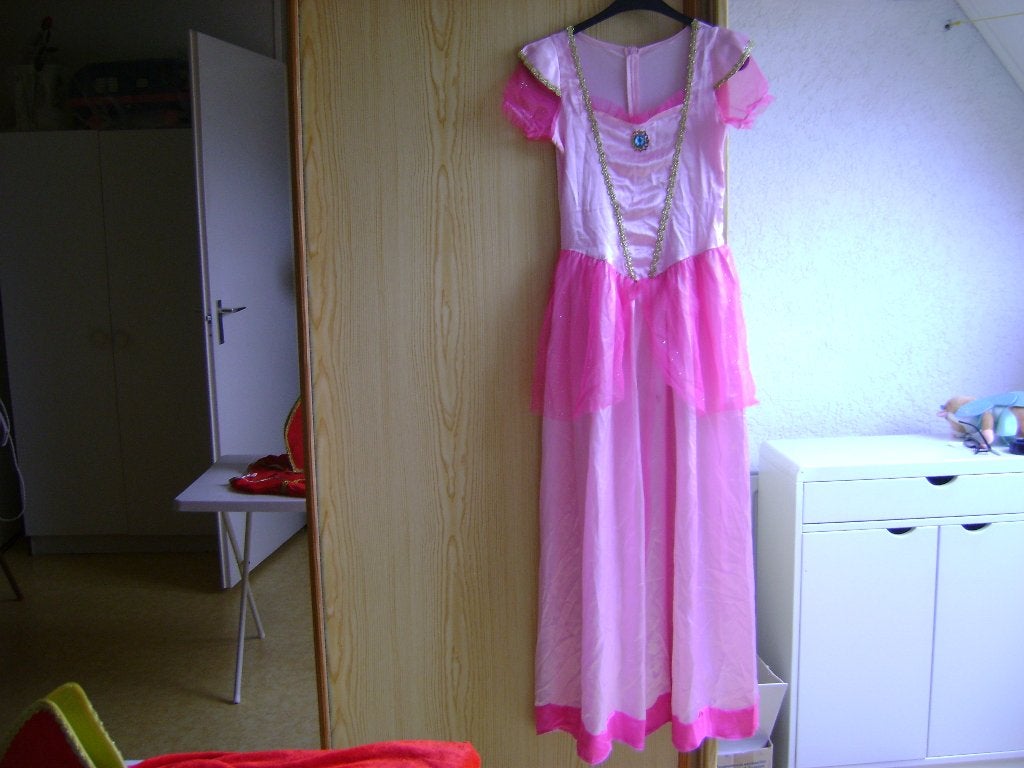 lange roze prinses jurk mt m achter rits roze glitter tule, Maat 38/40 (M), Carnaval, Ophalen of Verzenden, Zo goed als nieuw