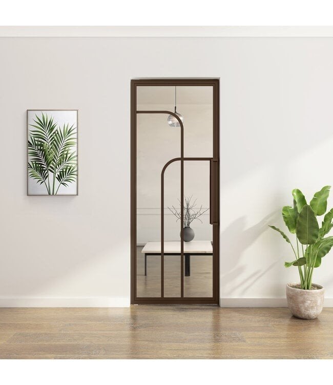 Uit voorraad Stalen Taatsdeur met Glas - Zwart of Brons, 80 tot 100 cm, 215 cm of meer, Binnendeur, Nieuw