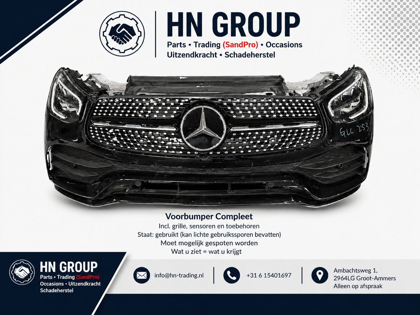 Mercedes-Benz GLC 253 Voorfront, Gebruikt, -, Ophalen of Verzenden, Bumper